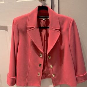 Elie Tahari (8p) pink blazer with gold buttons